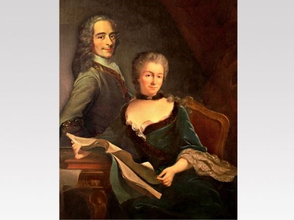 Portrait d'Emilie du Chatelet avec Voltaire